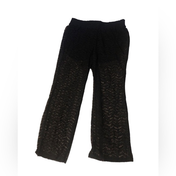 Torrid Full Length Crochet Lace Sheer Flare Pant  1/14~16 Black Pants Sexy - Picture 1 of 5